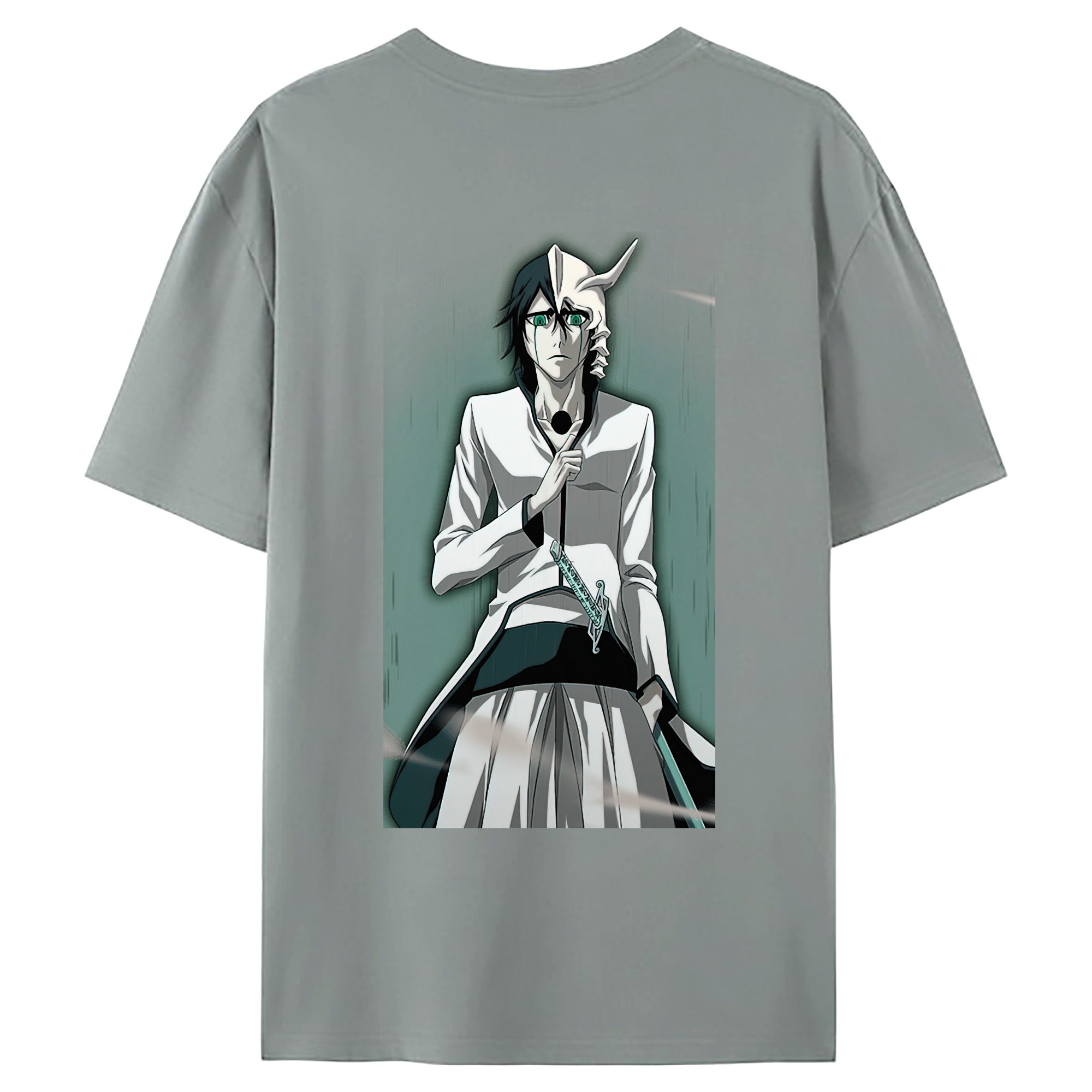 （画像用） ブリーチ ウルキオラ·シファー BLEACH Ulquiorra cifer 綿100％ メンズ半袖Tシャツ（バックプリント） 通気性